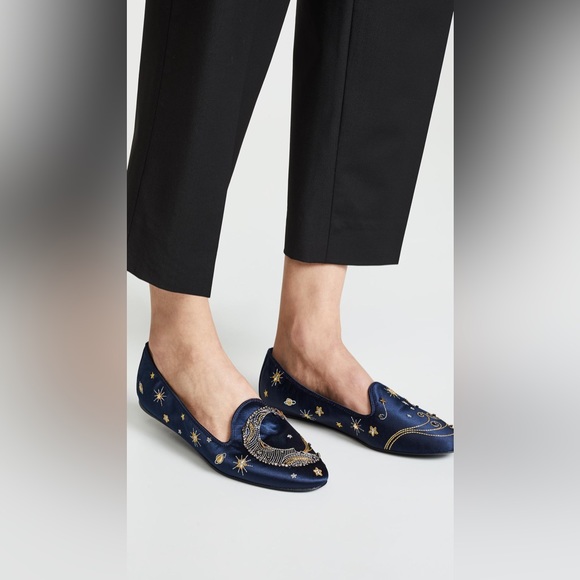 Tory Burch Blue Olympia Embroidered Loafer (perfect Navy) - Picture 2 of 5